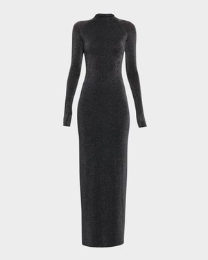 Chiano Long-Sleeve Sparkly Knit Dress