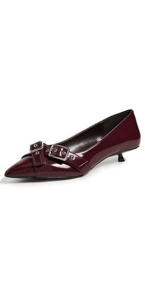 Free People So 90's Kitten Heels Wine 8