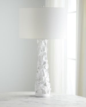 White Gesso Oyster Shell Lamp