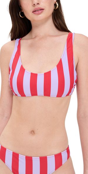 Solid & Striped The Elle Bikini Top Lipstick Red/Lavender Ombre XL