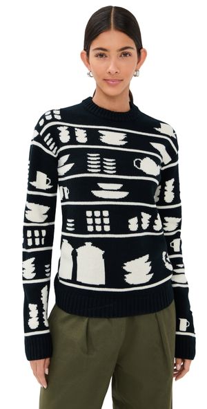 JW Anderson Crockery Jacquard Sweater Black/White M