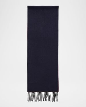 Men's Mirror Silk and Cashmere Double-Face Scarf