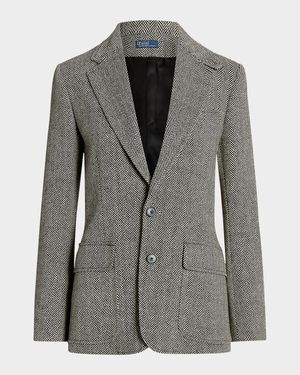 Herringbone Linen-Blend Blazer