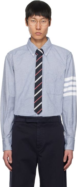 Thom Browne Blue Flannel 4-Bar Shirt
