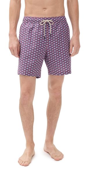 Fair Harbor The Bayberry Swim Trunks 7 Red Boardwalk Tiles L