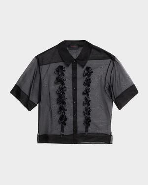 Men's Ribbon Daisy Chain Sheer Boxy Shirt