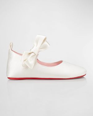 Girl's Lou Satin Bow Ballet Flats, Baby