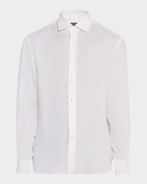 x Neiman Marcus Men's Textured Linen Sport Shirt