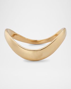 14K Gold Skinny Curved Bubble Ring