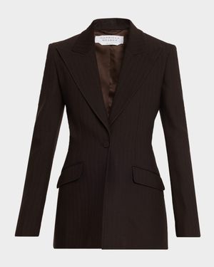 Leiva Herringbone Single-Breasted Blazer