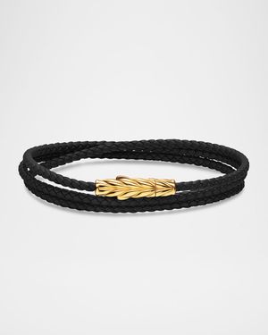 Men's Chevron Triple Wrap Bracelet with 18K Gold