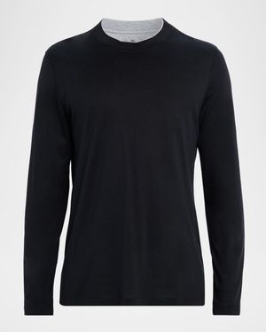 Men's Silk and Cotton Long-Sleeve T-Shirt