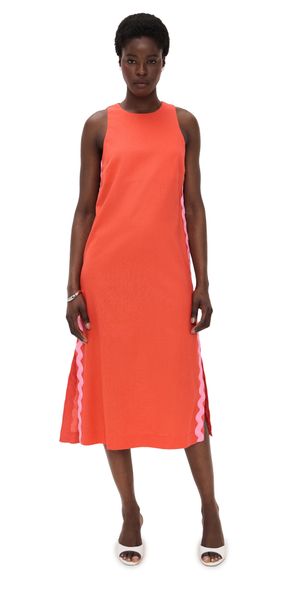 English Factory Sleeveless Ric Rac Dress Orange XS