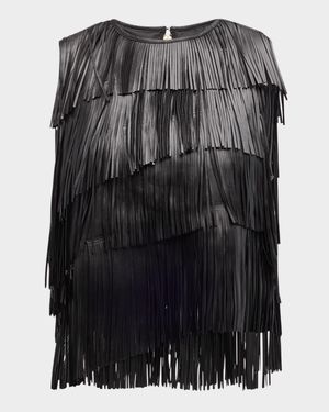 Leonie Leather Fringe Top