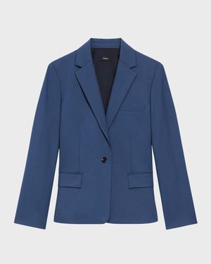 Traceable Wool Slim Blazer Jacket