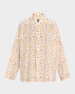 Chinese Imperial Shirt with Chinese Collar (Mid Plus Length)