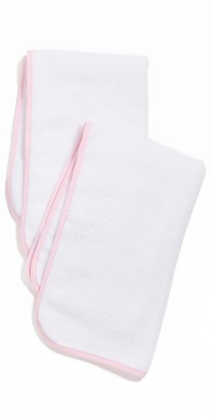 Weezie Signature Hand Towels 2 Pack Ballet Pink on White One Size