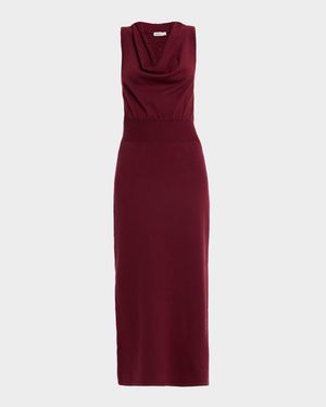Ramona Knit Cowl-Neck Midi Dress