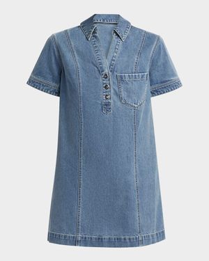 Otto Mini Denim Polo Dress