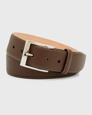 Men's Lagun Grained Leather Belt, 40mm