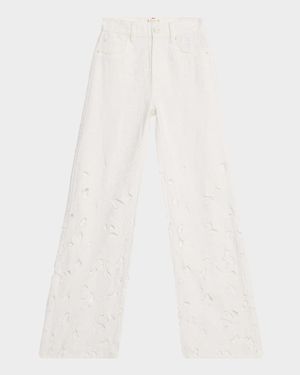 Weezy High-Rise Embroidered Eyelet Jeans