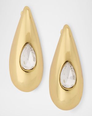 Tear Drop Gold-Plated Stud Earrings