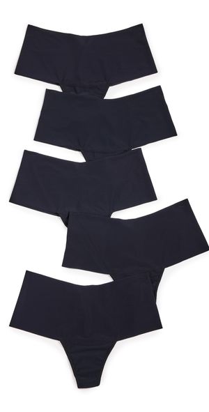 Hanky Panky Breathe High Rise Thong 5 Pack Black L