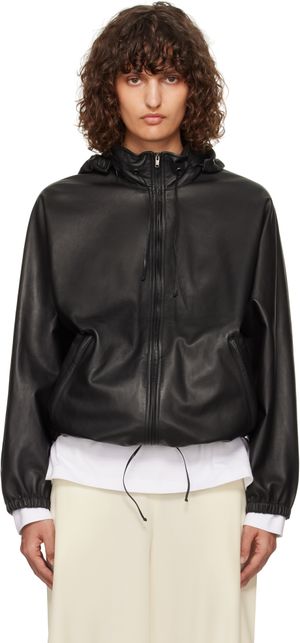 The Row Black Jilly Leather Jacket