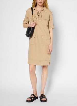 Gerard Darel - Robe droite manches courtes à poches - Taille 46 - Marron