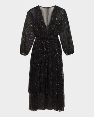 Reota Sequined Asymmetric Midi Dress