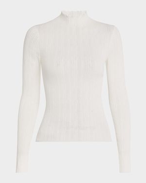 Hugh Fine-Knit Mock-Neck Top