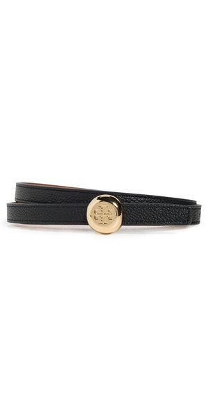 Tory Burch Romy Belt Black/Aged Tan XL