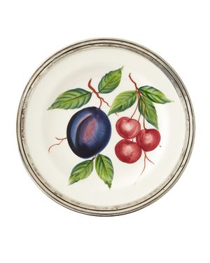 Fruit Pewter & Ceramic Salad Plate