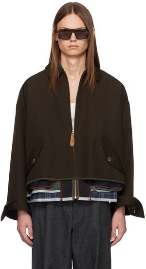kolor Brown Wool Multi Hem Jacket