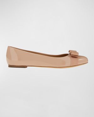 Varina Patent Leather Bow Ballerina Flats