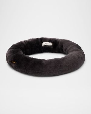 Shearling Headband W/ Logo Hardware