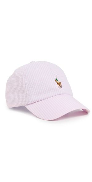 Polo Ralph Lauren Stretch Seersucker Cap Carmel Pink Seersucker One Size