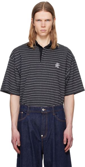 Kenzo Black & Gray Kenzo Paris VERDY Edition Embroidered Polo