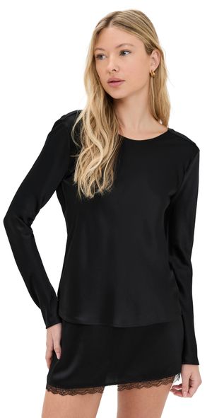 Leset Barb Lace Low Back Top Black L