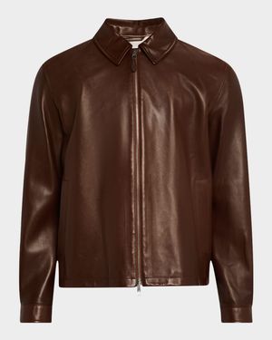 Men's Harrington Full-Zip Leather Jacket