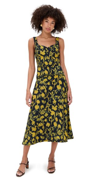 Ulla Johnson Vivi Sweetheart Neckline Midi Dress Verdite 6