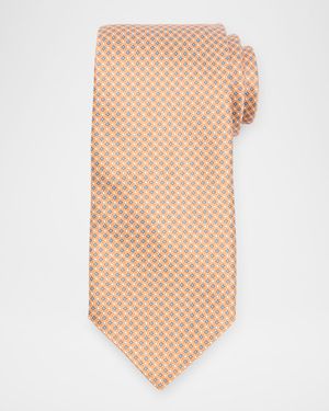 Men's Micro-Geometric Silk Tie