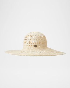 Gabi Perforated Straw Floppy Hat