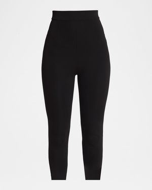 Zipped Jersey Stirrup Leggings