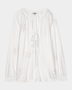 Brielle Eyelet Linen Blouse