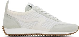 rag & bone Off-White & Green Retro Runner Sneakers