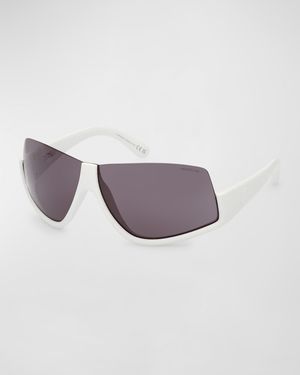 Men's Vyzer Half-Rim Acetate Shield Sunglasses