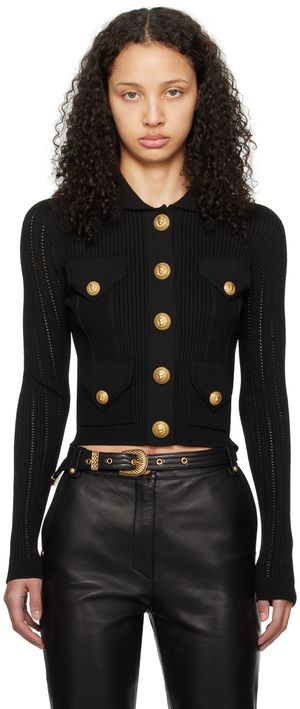 Balmain Cardigan noir à boutons