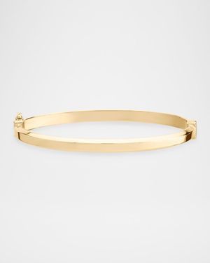Edged Hollow Hinge Bangle in 14K Yellow Gold