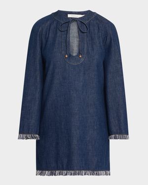 Rhiannon Fringe Denim Mini Dress